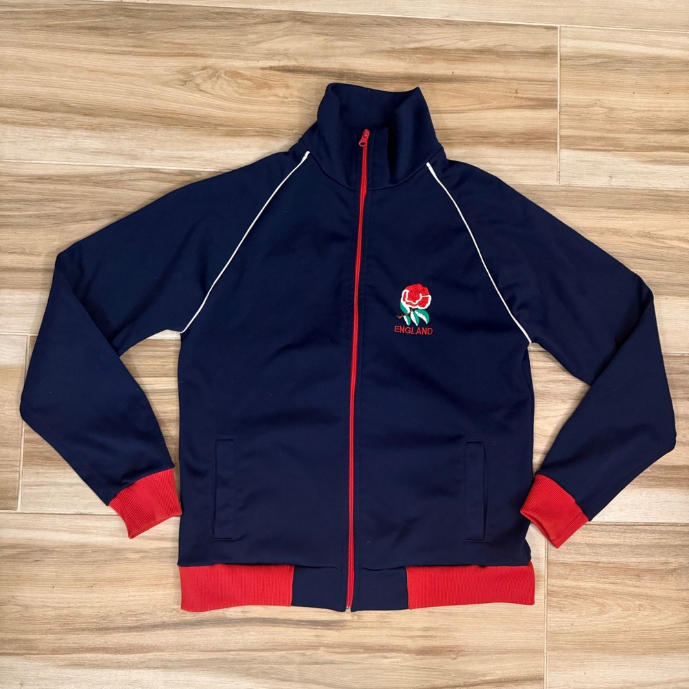 North Sails England Rugby Track Jacket Navy Blue Red Full Zip Mens Medium